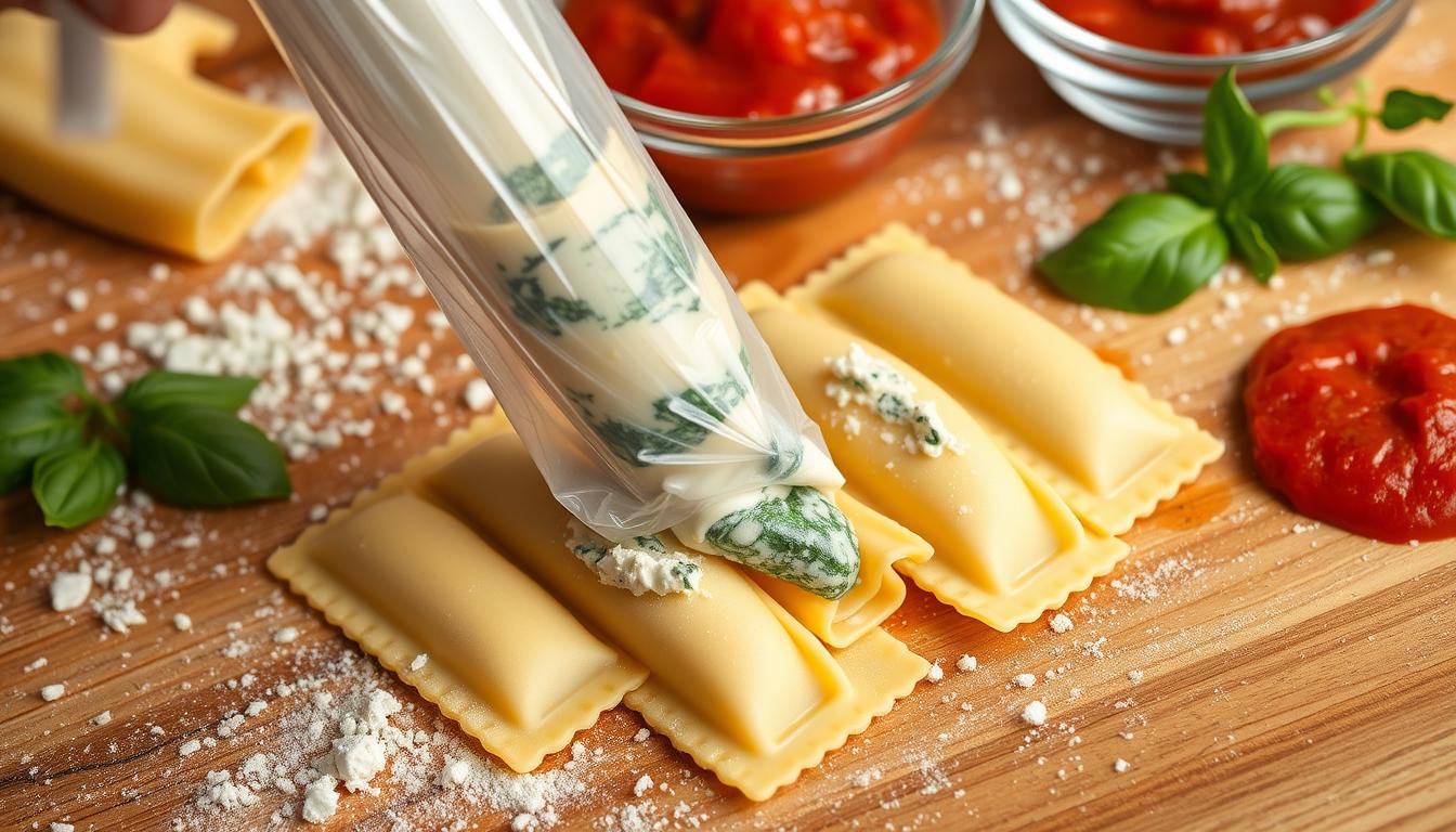 What is the trick to filling manicotti?