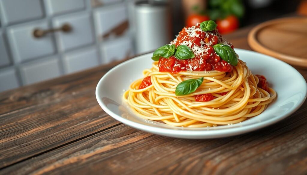 plating spaghetti