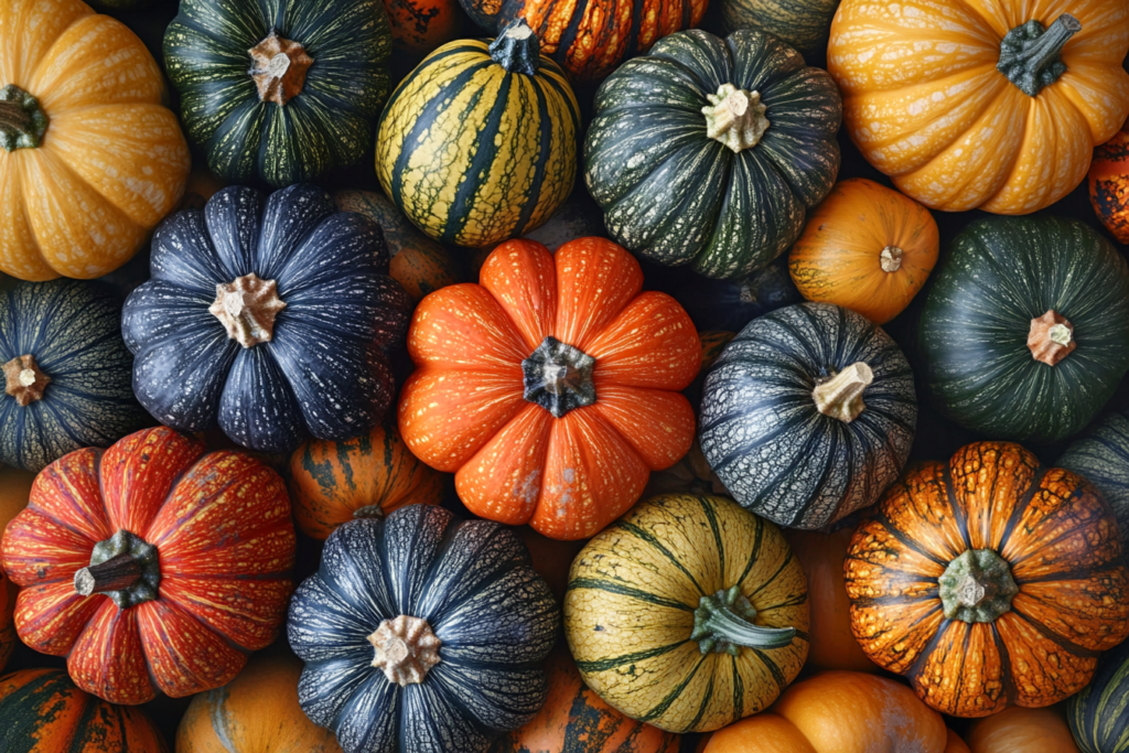 Close-up of cooked kabocha squash with skin highlighting texture