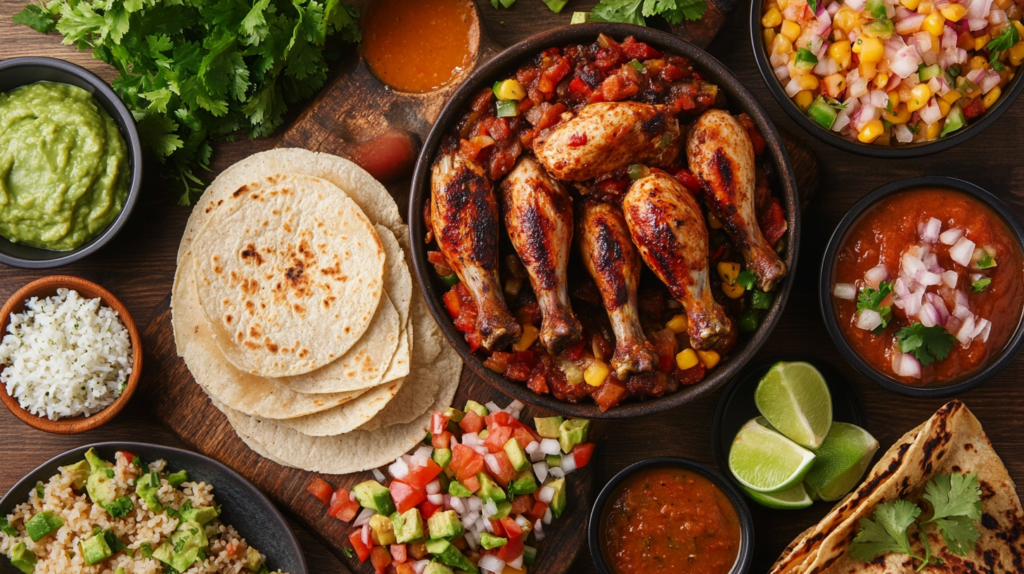 Authentic Pollo Loco grilled chicken served with fresh lime wedges and a side of cilantro rice