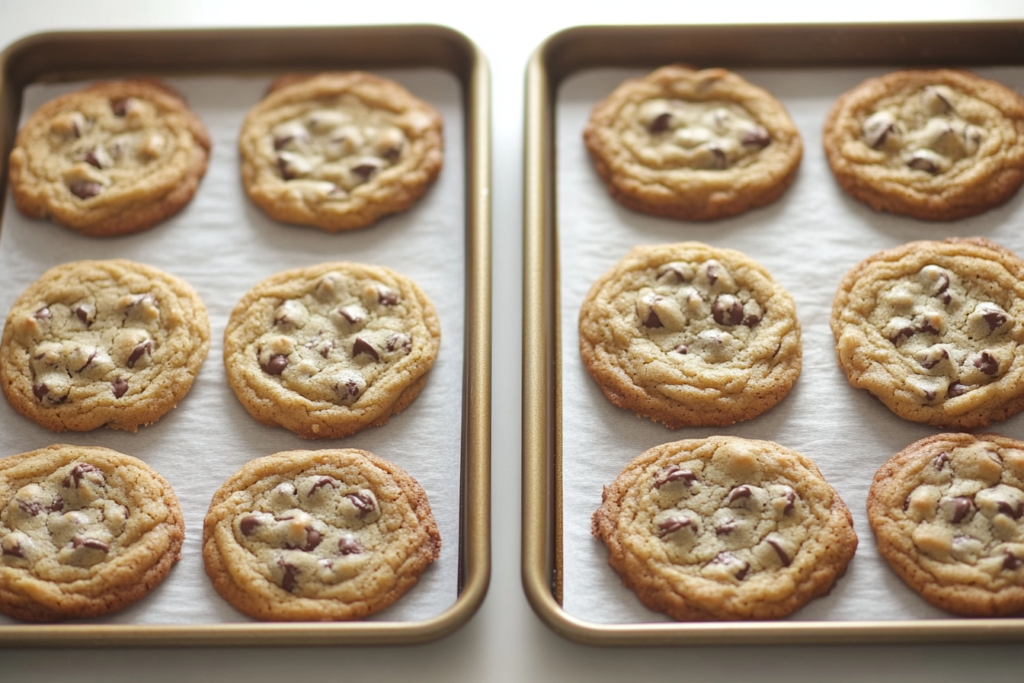 Comparison of baked cookies illustrating Are cookies better at 350 or 375? differences