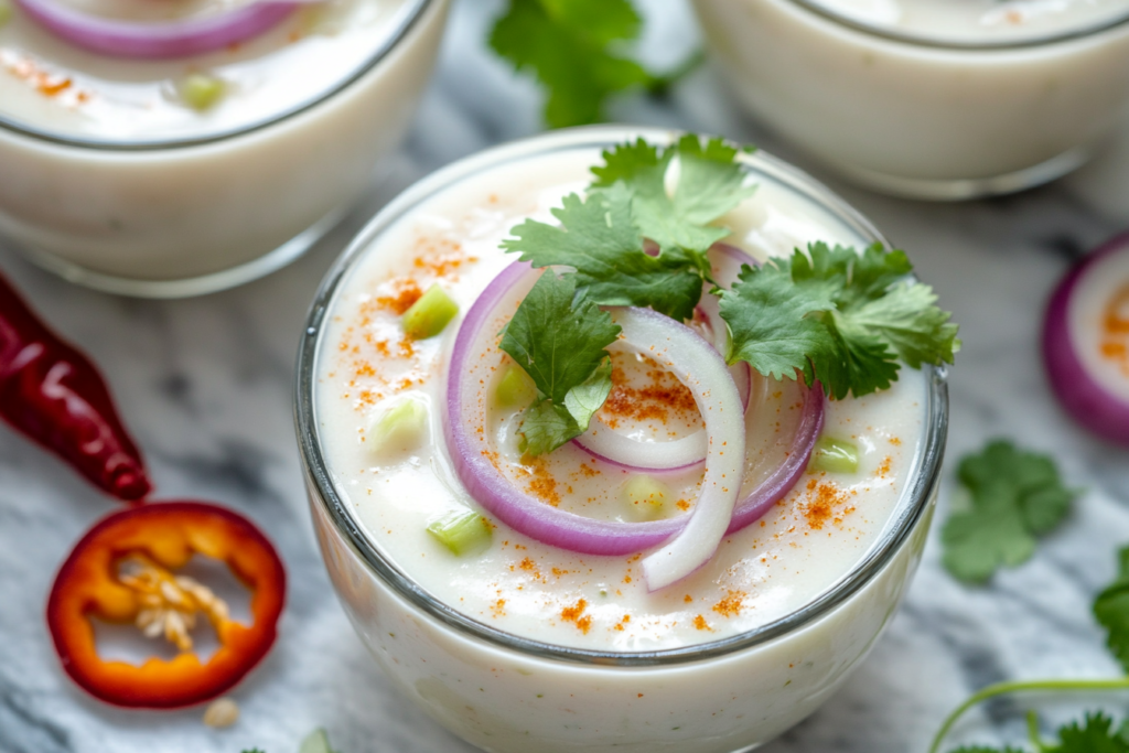 Served dish illustrating What is leche de tigre made of? with garnish