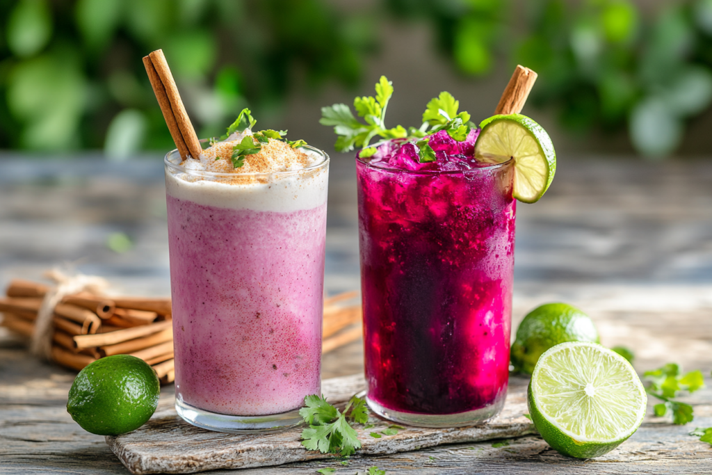 What drink is San Diego known for? Mexican-inspired agua fresca and horchata display.