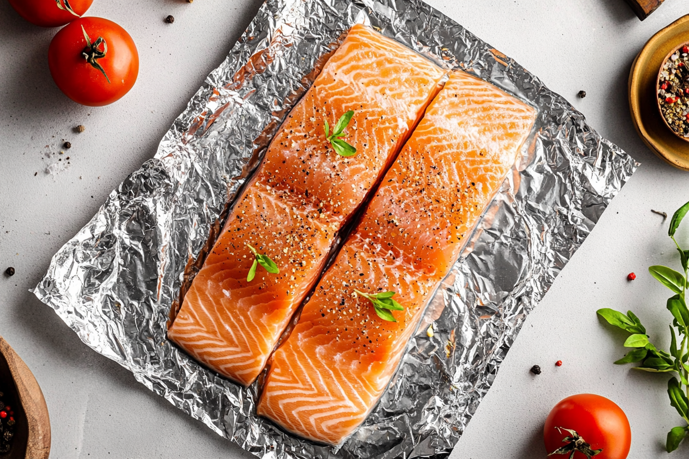 is it better to bake salmon at 350 or 400 – freshly prepped salmon fillet on foil
