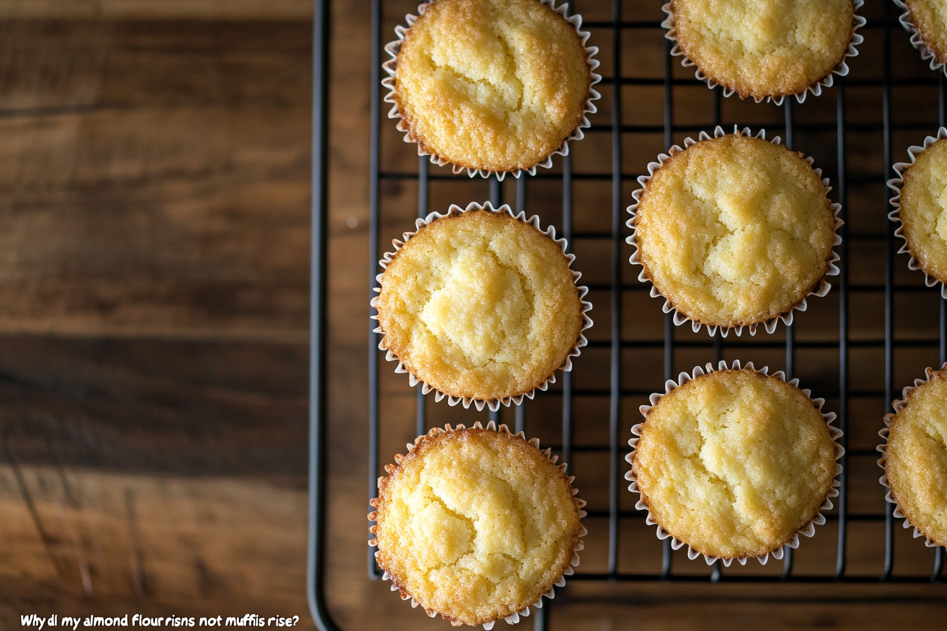 Why did my almond flour muffins not rise? Freshly baked muffins on a cooling rack.